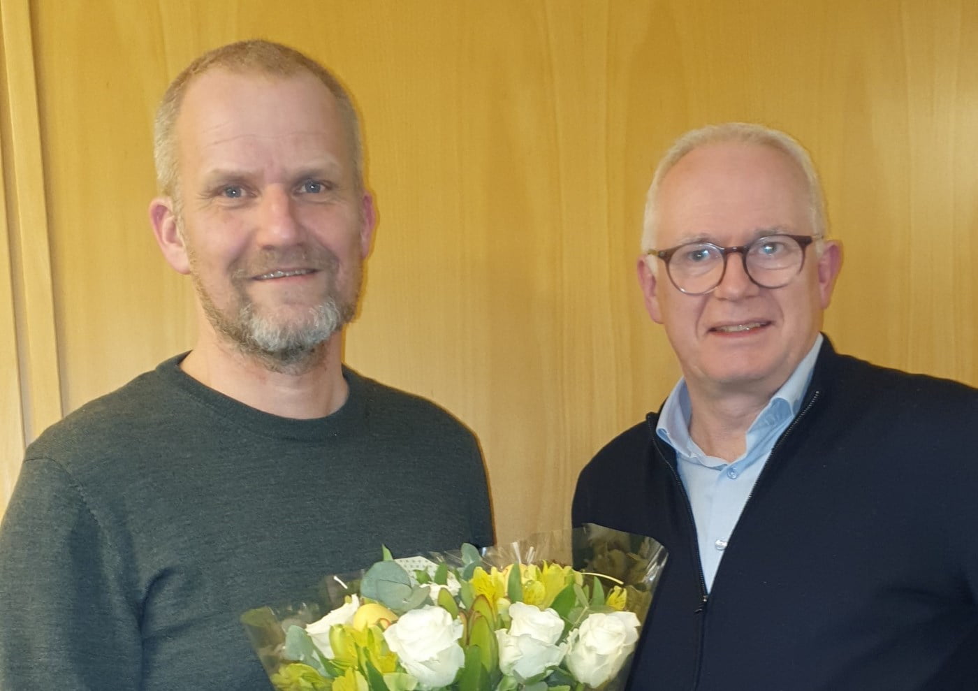 Tidligere styremedlem Morten Møller sammen med styreleder Per Kristian Øwre